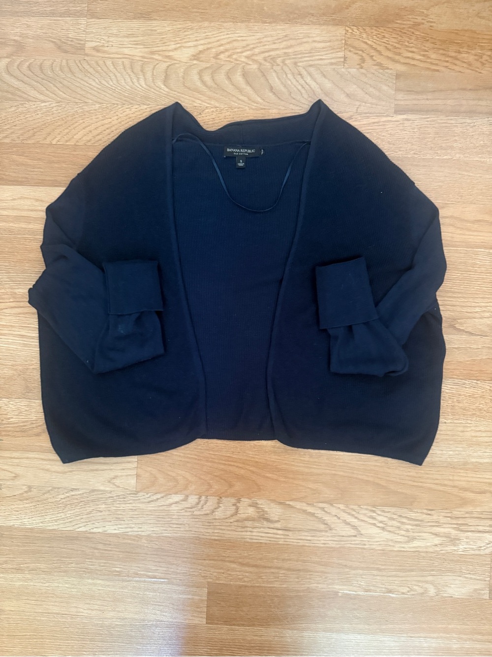 Banana Republic Navy Silk Cotton Cardigan - Picture 5 of 7